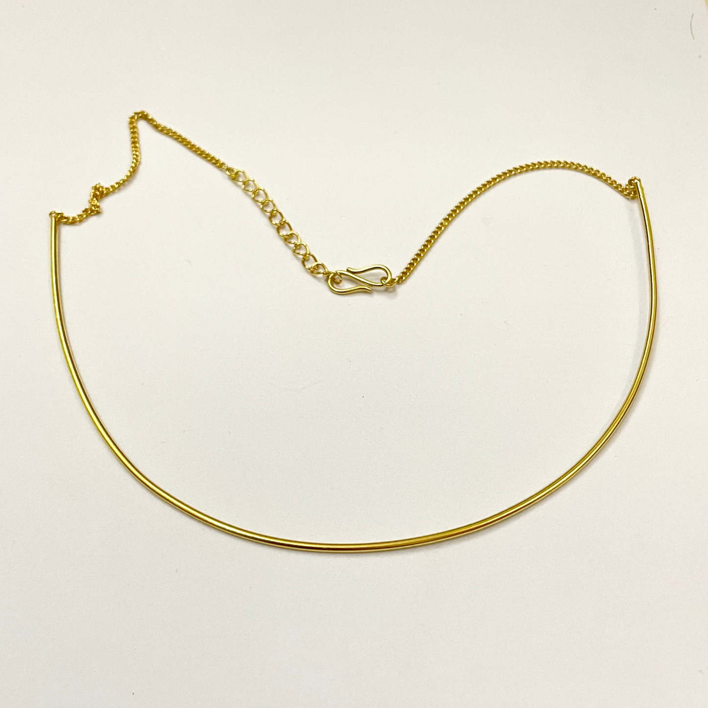 Gold Plated Mini Heart Pendant and Brass Chain