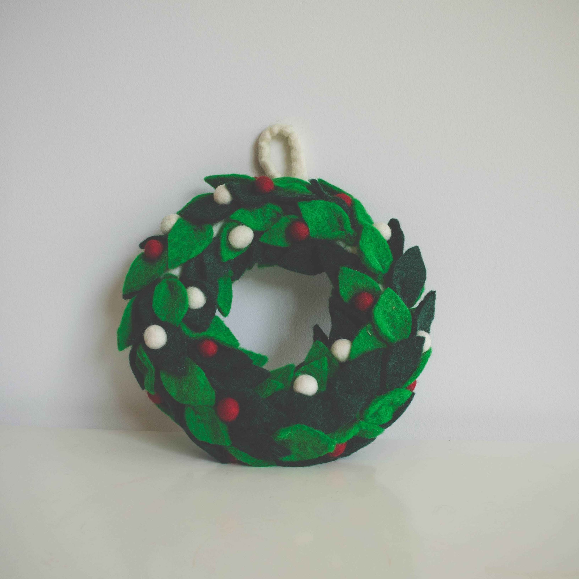 Handmade Felt Wool Christmas Wreath Ornament