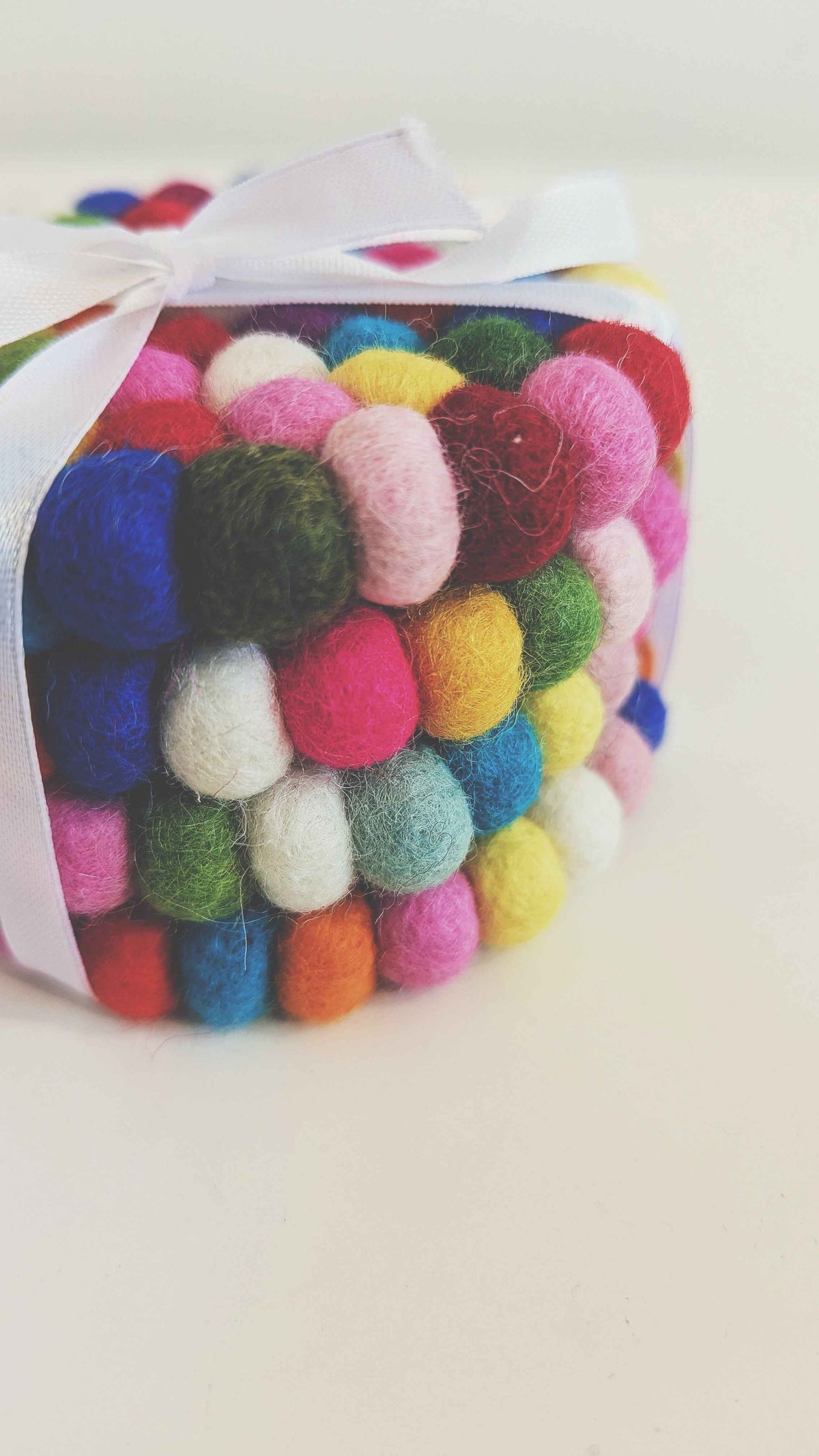 Colourful Felt Ball Coaster - Set of 4