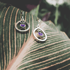 Sarara - Raindrop Earrings with Amethyst Stone