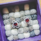 Pushpa – Red Garnet Sterling Silver Ear Studs