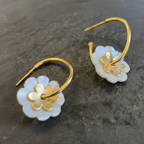 Chameli Mother of Pearl & Gold Plated Hoop Earrings