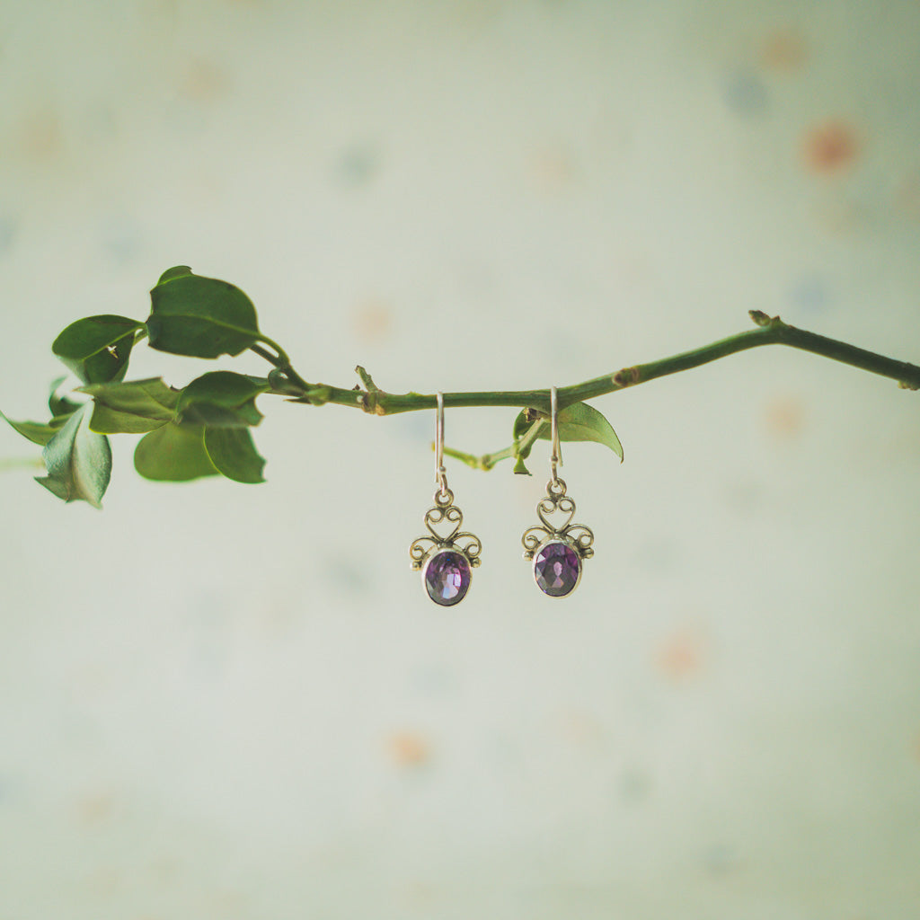 Karuna – Amethyst Sterling Silver Earrings