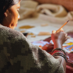 Mithila Art Handpainted and Embroidered Floral Canvas Tote Bag