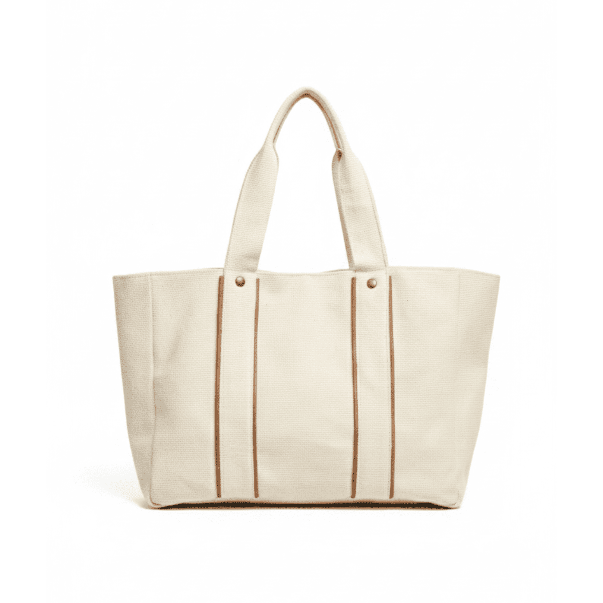 Premium Canvas Tote Bag | Vegan Leather Accent