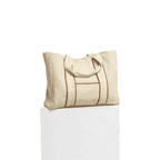 Premium Canvas Tote Bag | Vegan Leather Accent