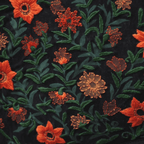 Mithila Art Handpainted and Embroidered Floral Canvas Tote Bag