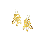 Gurans Rhododendron Gold-Plated Pendant & Earrings