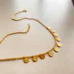 Hand-Beaten Gold Plated Brass Medallion Necklace