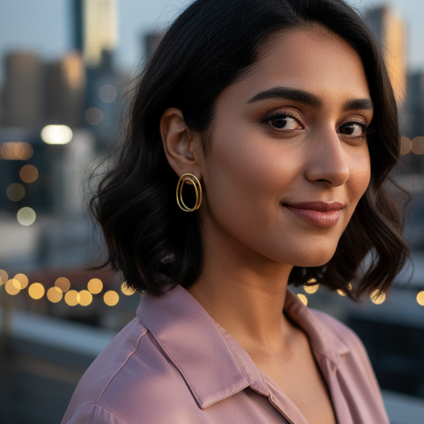 Minimalist Loopy Gold Plated Ear Studs