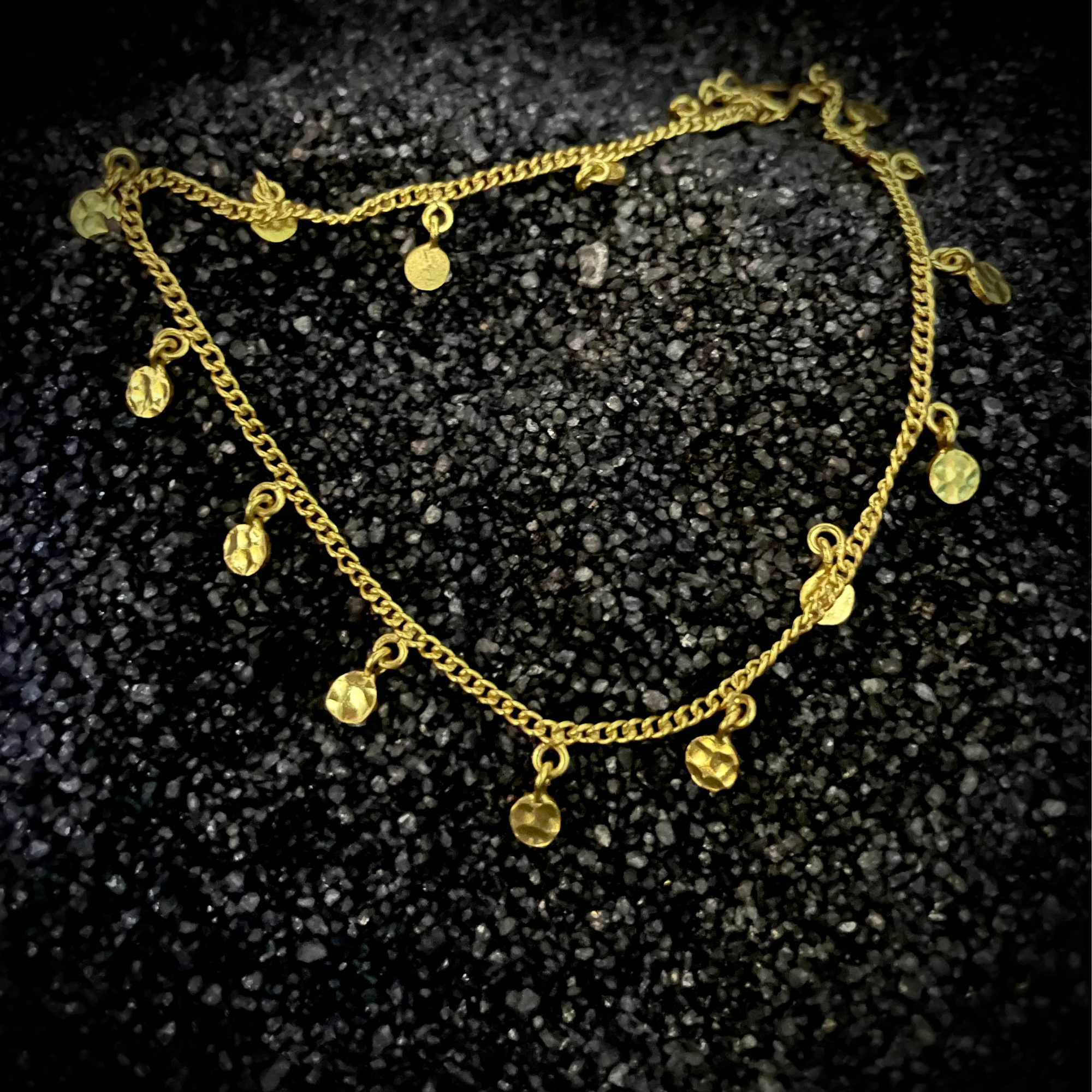 Hand-Beaten Gold Plated Brass Medallion Necklace