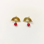 Dainty Gold-Plated Rainbow Drops Earrings with Gemstones