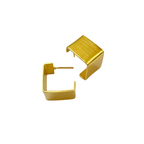 Geo Square Minimalist Gold Plated Brass Ear Studs