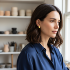 Geo Square Minimalist Gold Plated Brass Ear Studs