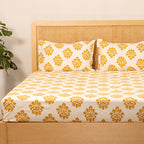 Saanjh – Heritage Yellow Cotton Bedding Set