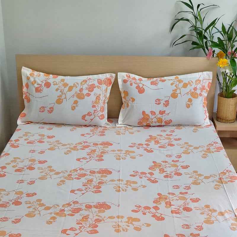 Sandhya - Sunset on a Pipal Tree Cotton Bedsheet Set
