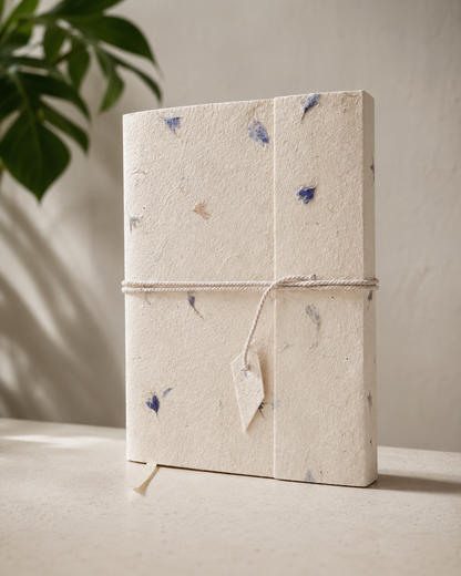 Cornflower Petal Lokta Paper Journal