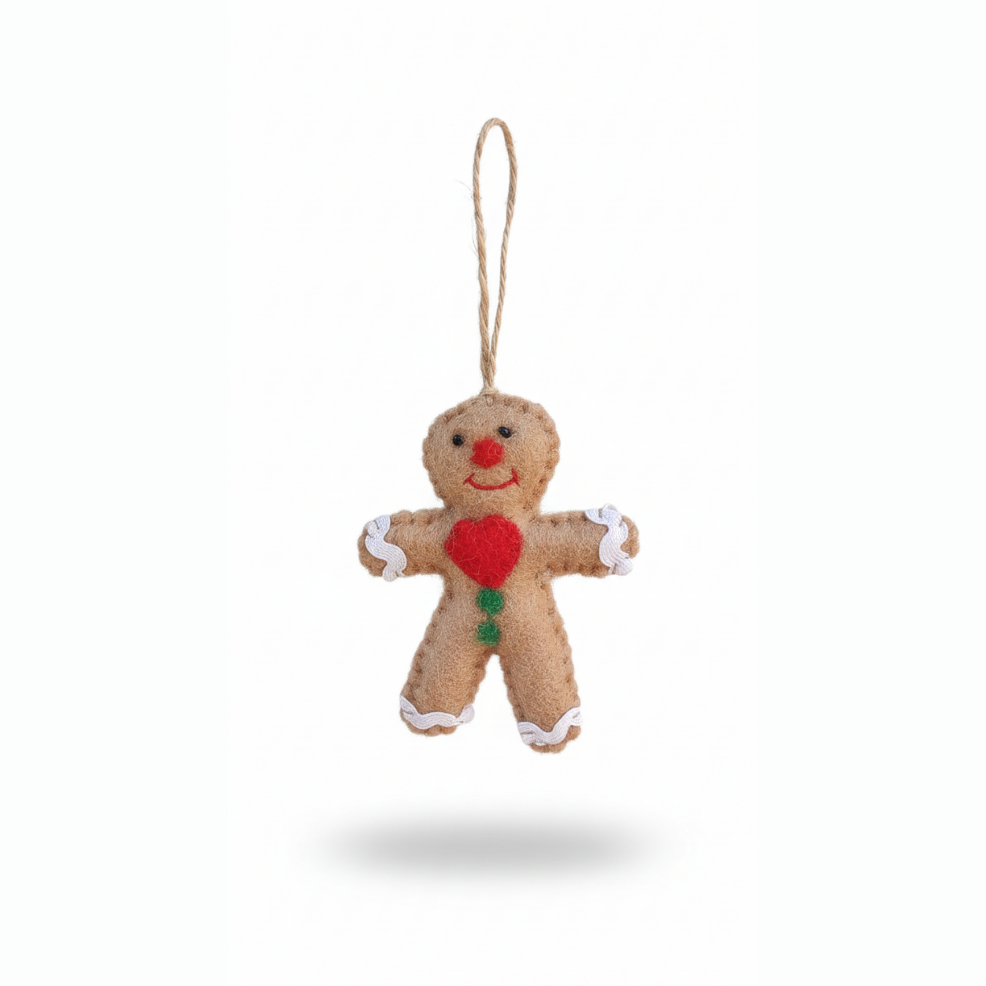 Sweetest Felt Gingerbread Ornaments | NZ Wool, Nepal Made