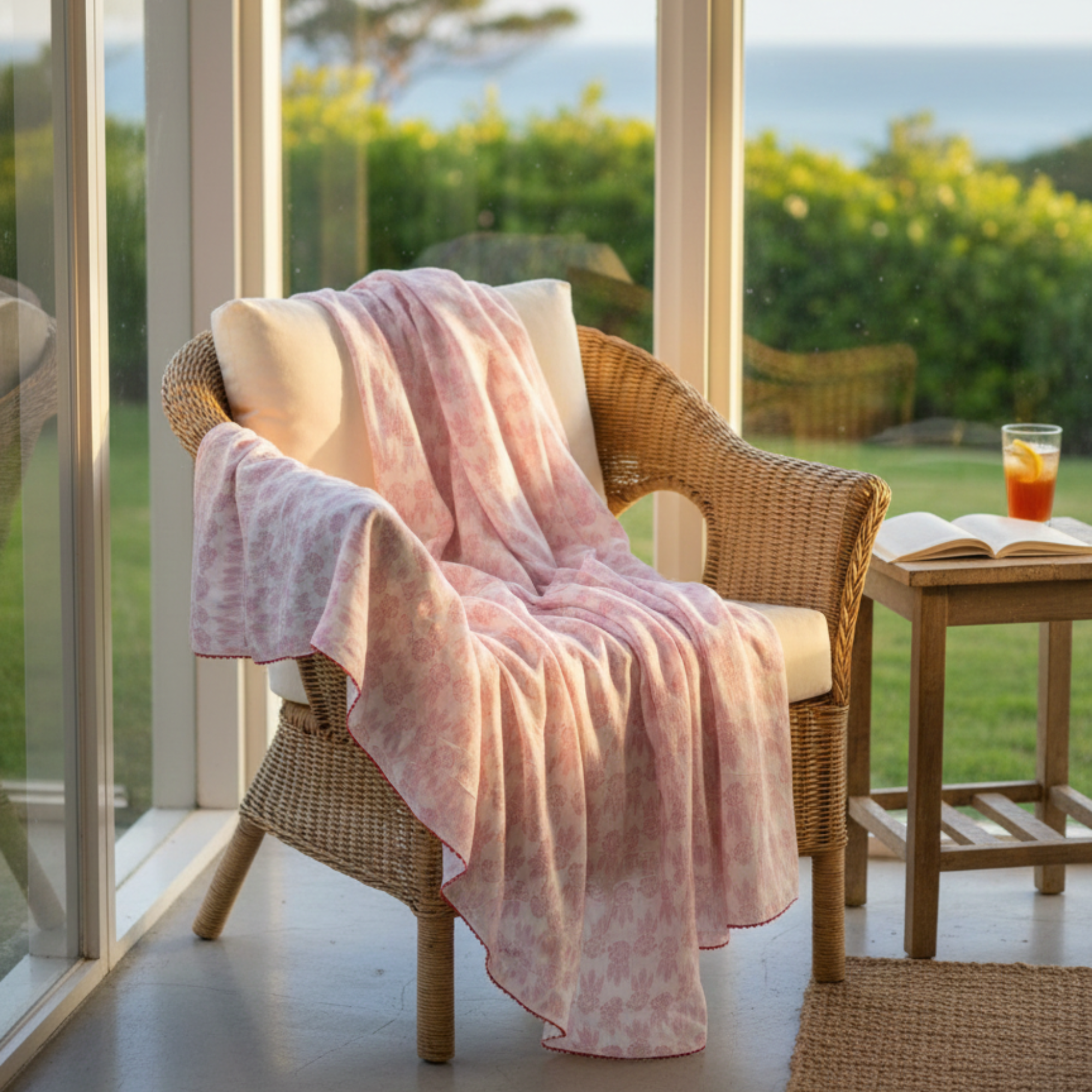 Handmade Malmal/Mulmul/Muslin Cotton Throw (80 inches X 60 inches)