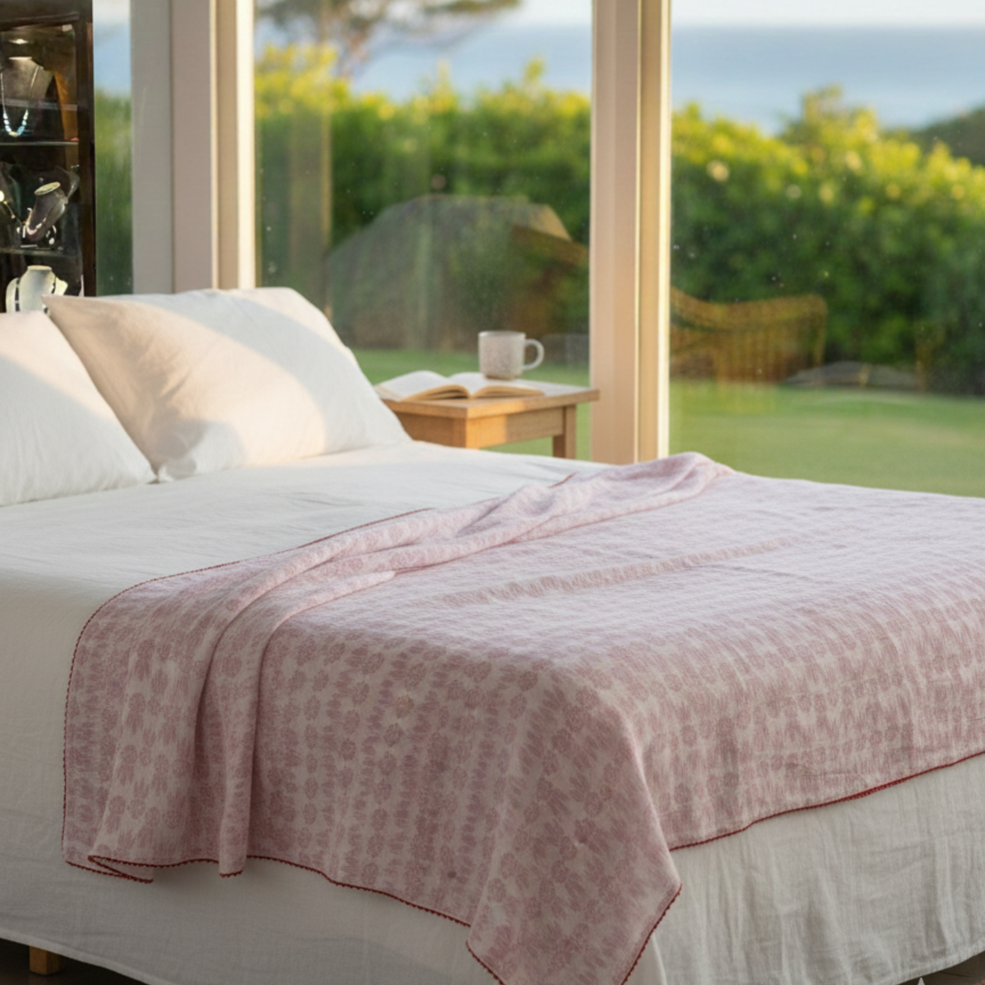 Handmade Malmal/Mulmul/Muslin Cotton Summer Blanket (90 inches X 80 inches)