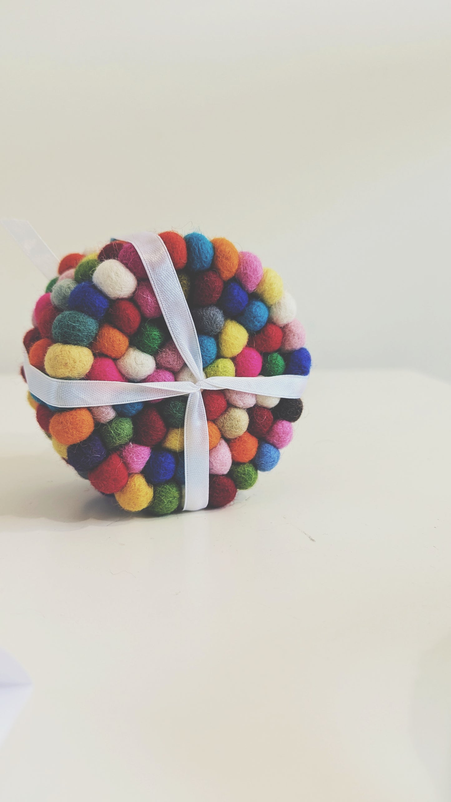 Colourful Felt Ball Coaster - Set of 4
