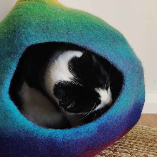 Handmade Felt Cat Cave
