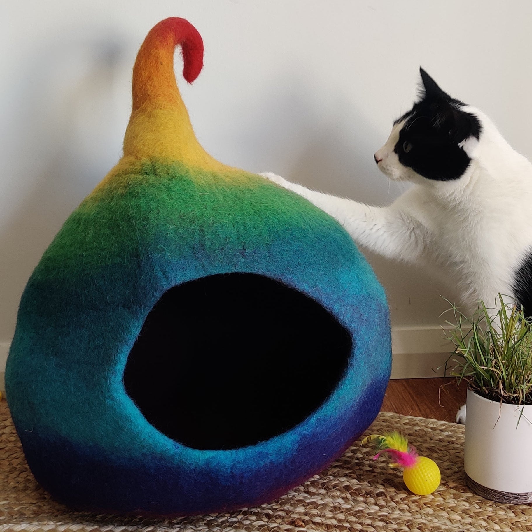 Handmade Felt Cat Cave