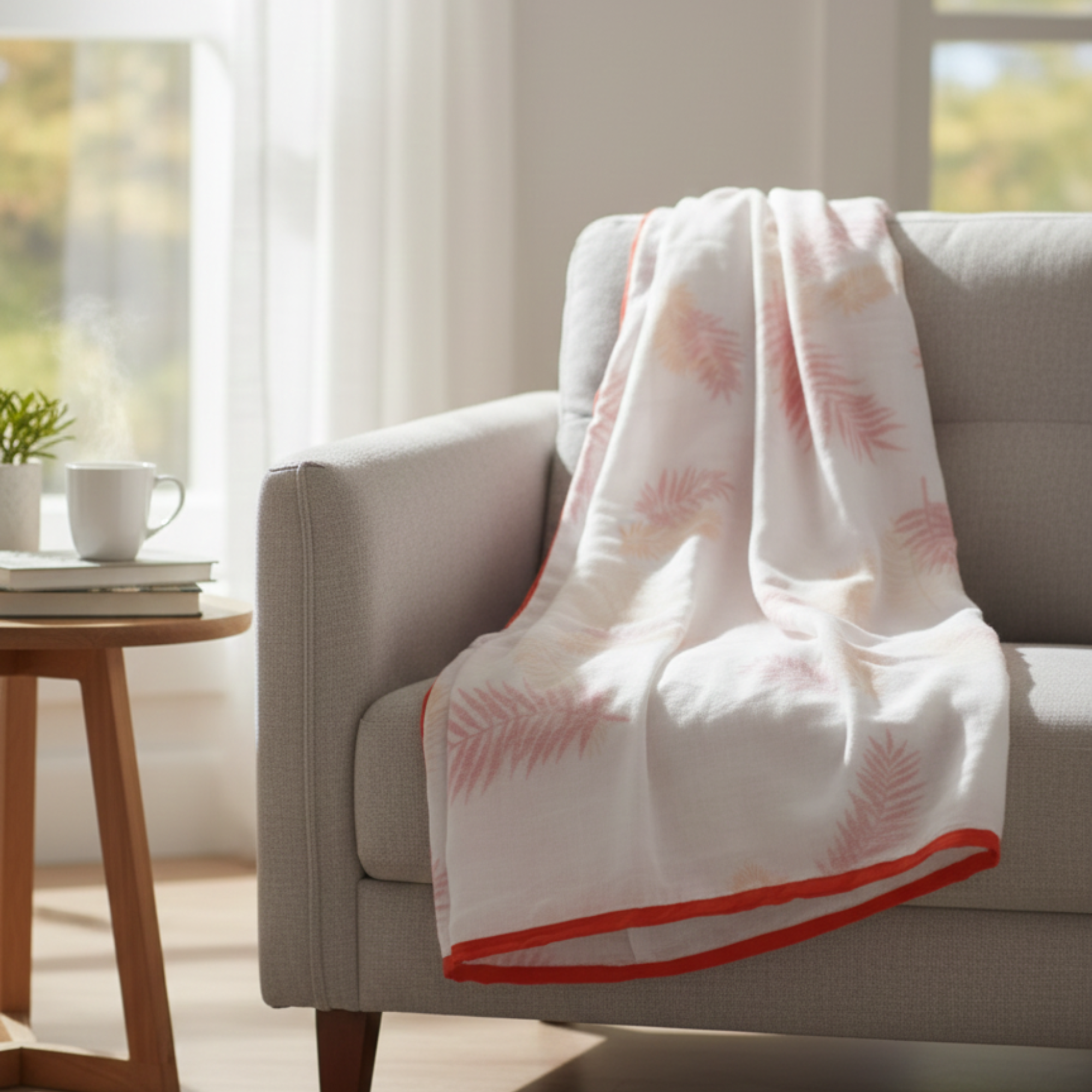 Handmade Malmal/Mulmul/Muslin Cotton Summer Blanket (90 inches X 80 inches)