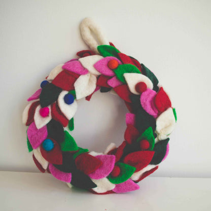 Handmade Felt Wool Christmas Wreath Ornament
