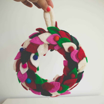 Handmade Felt Wool Christmas Wreath Ornament