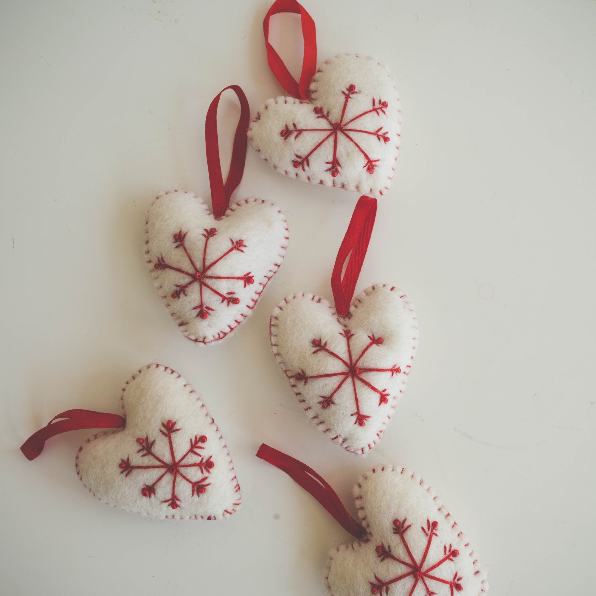 Felt Heart Christmas Bauble