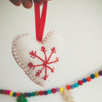 Felt Heart Christmas Bauble