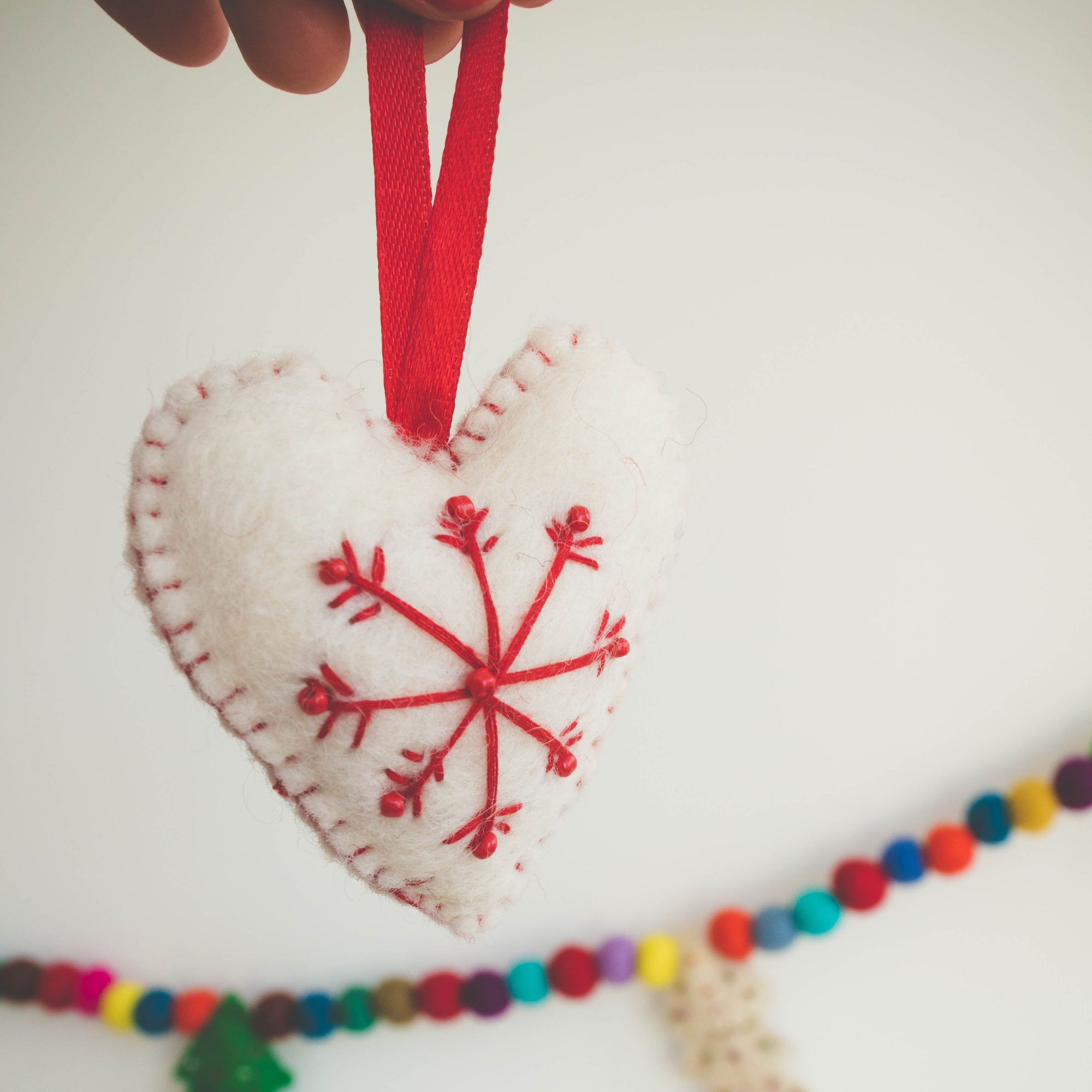 Felt Heart Christmas Bauble