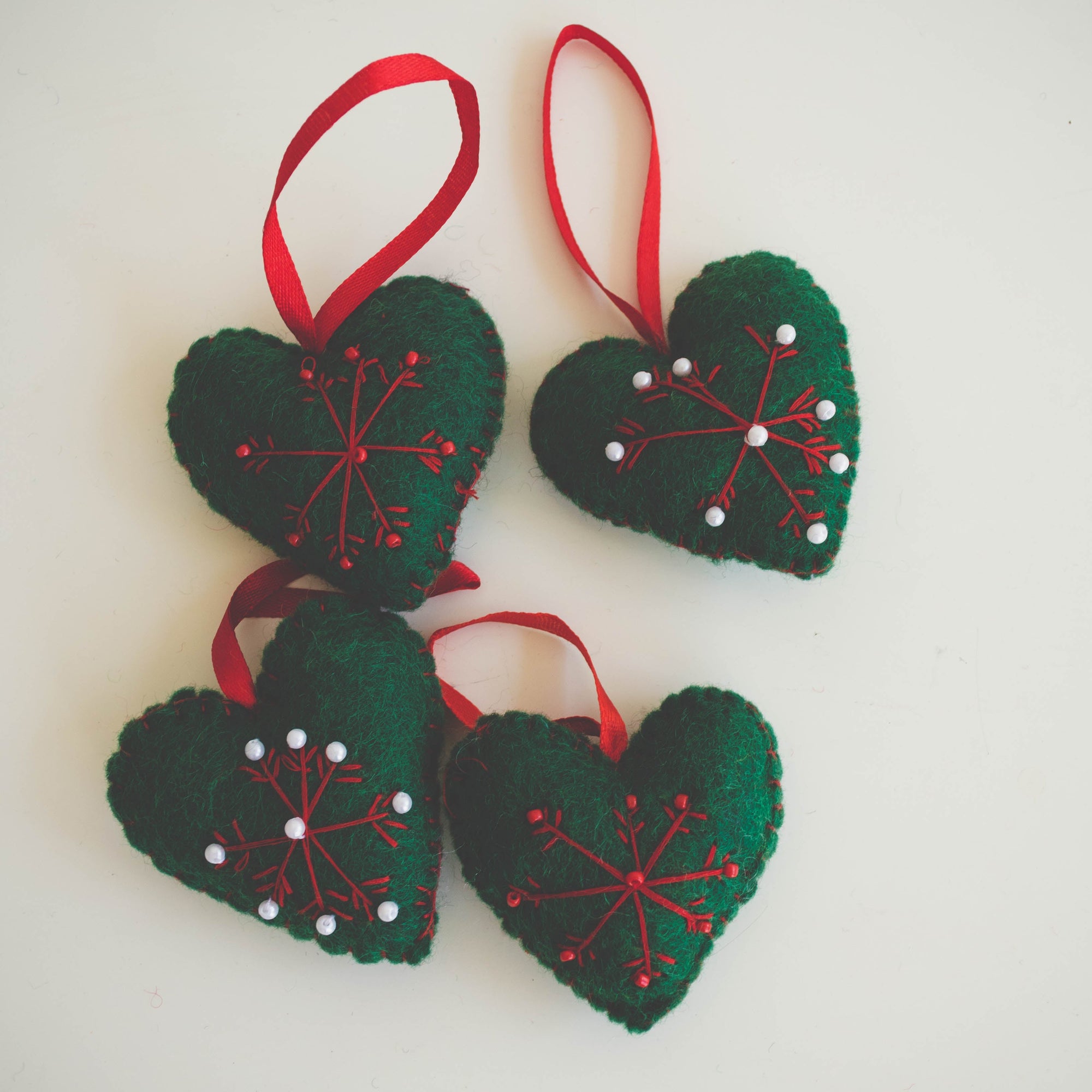 Felt Heart Christmas Bauble