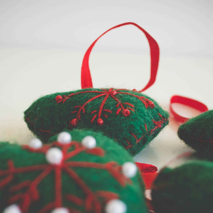 Heart-shaped Felt wool Christmas Bauble