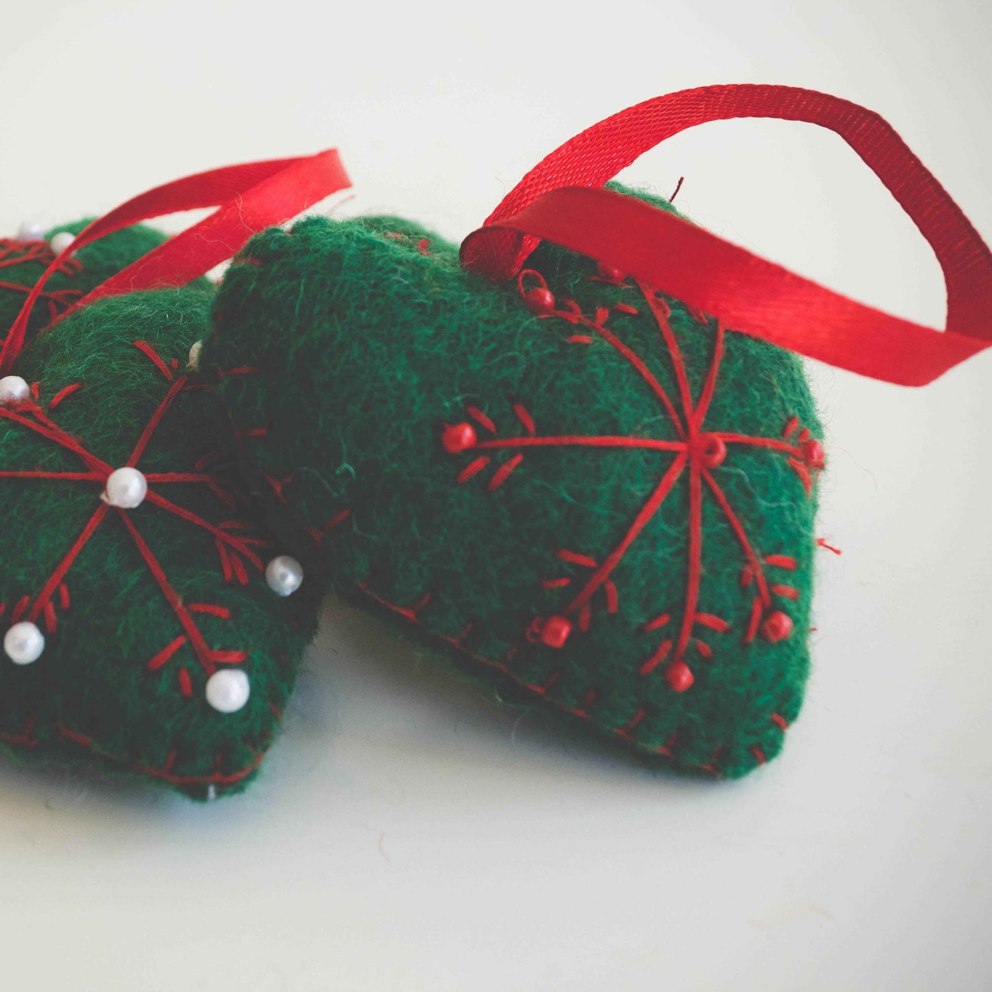 Heart-shaped Felt wool Christmas Bauble