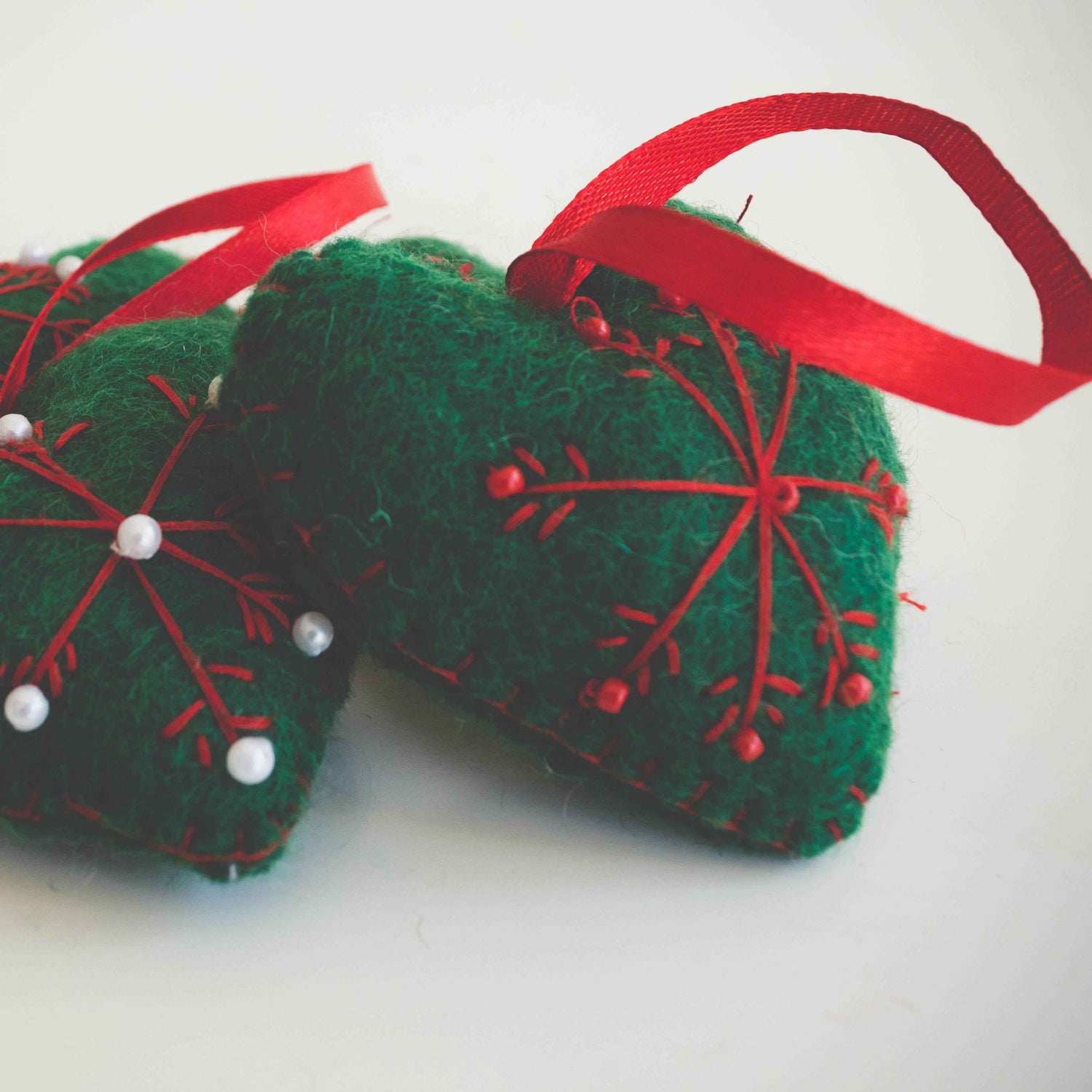 Heart-shaped Felt wool Christmas Bauble