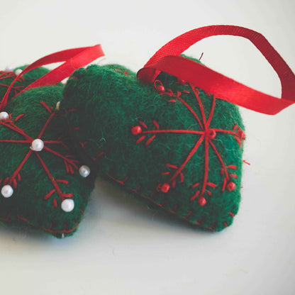Heart-shaped Felt wool Christmas Bauble