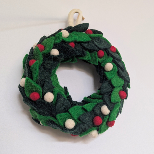 Handmade Felt Wool Christmas Wreath Ornament
