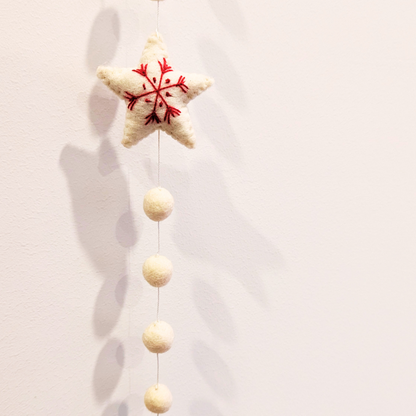 Felt Star & Bell Hanging – Handcrafted Christmas Charm