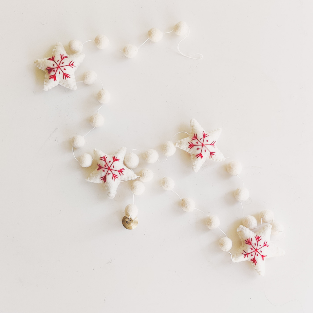 Felt Star & Bell Hanging – Handcrafted Christmas Charm