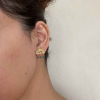 Dainty Gold-Plated Rainbow Drops Earrings with Gemstones